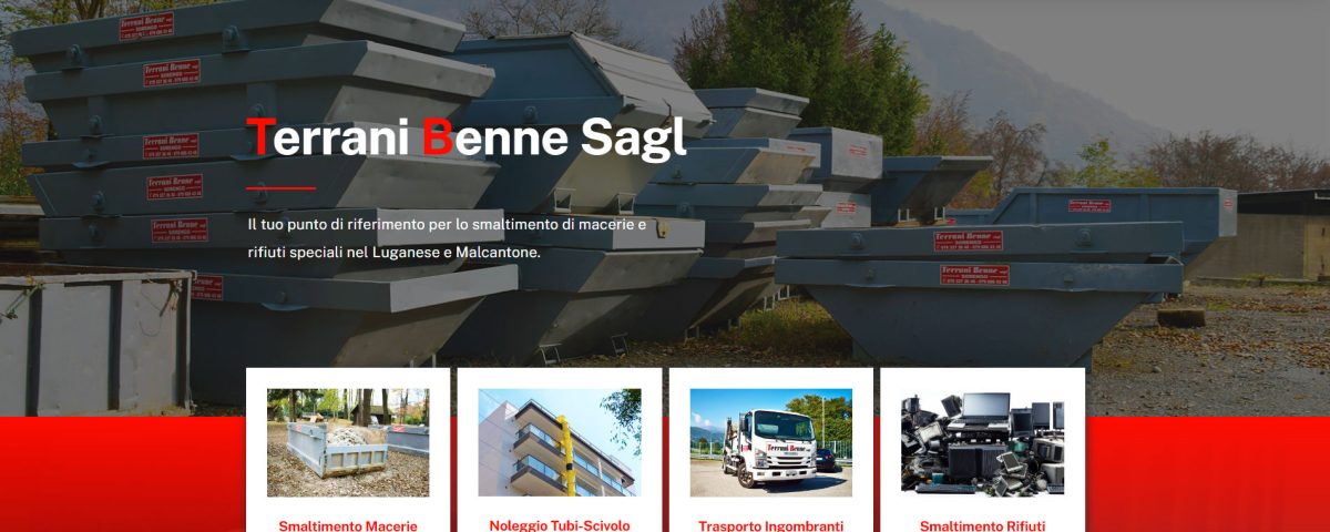 Portfolio Web e Grafica - Terrani Benne Sagl: sito web aziendale settore smaltimento rifiuti